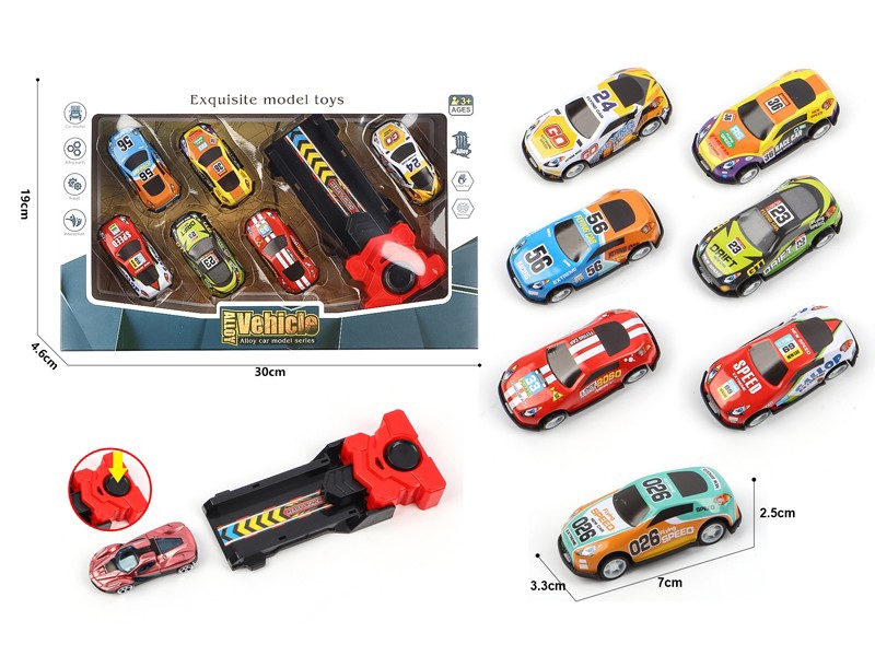 1:64 FREE WAY CAR W/METAL CAR 6PCS & CATAPULT - HP1175756