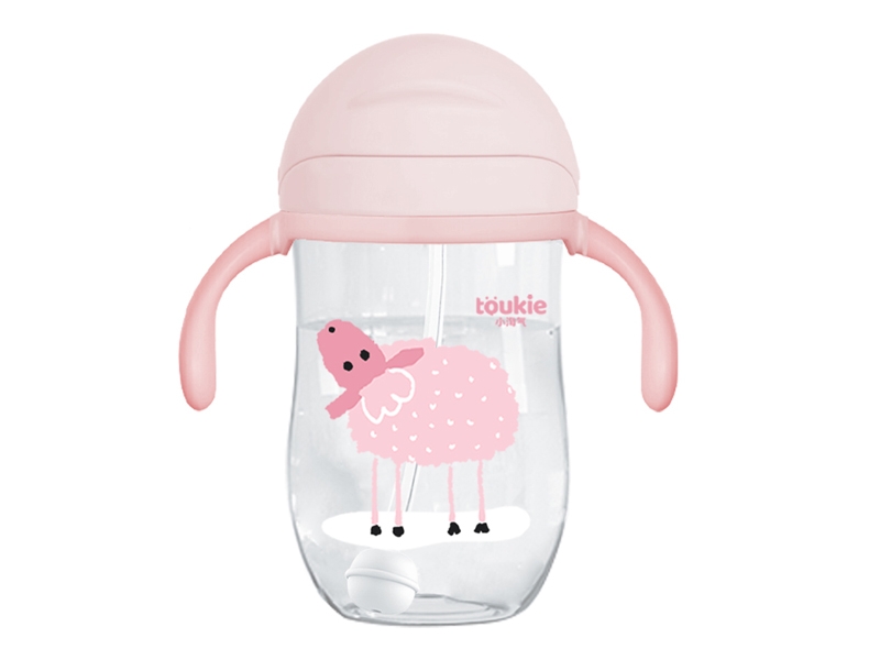 300ML EXTRA WIDE NECK PENGUINE SHAPE PP SIPPY CUP (SILICONE STRAW, TPE+PP HANDLE, OTHER PART PP, 130G. COLORS: BLUE, PINK, ORANGE) - HP1175959