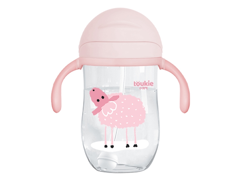 300ML EXTRA WIDE NECK PENGUINE SHAPE TRITAN SIPPY CUP （TRITAN BODY, SILICONE STRAW, TPE+PP HANDLE, OTHER PART PP, 130G. COLORS: BLUE, PINK, ORANGE) - HP1175965