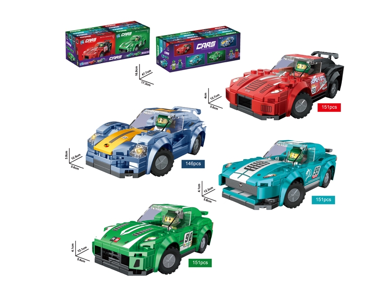 BUILDING BLOCK CAR，8PCS/DISPLAY - HP1176666