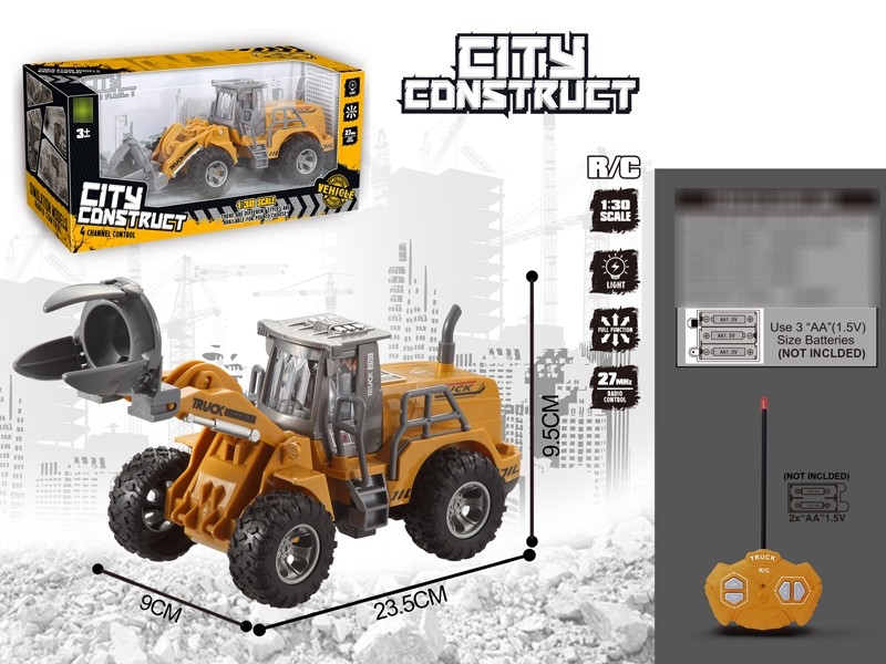 1:30 4 FUNCTION R/C CONSTRUCTION CAR W/LIGHT，NOT INCLUDED BATTERY - HP1176750