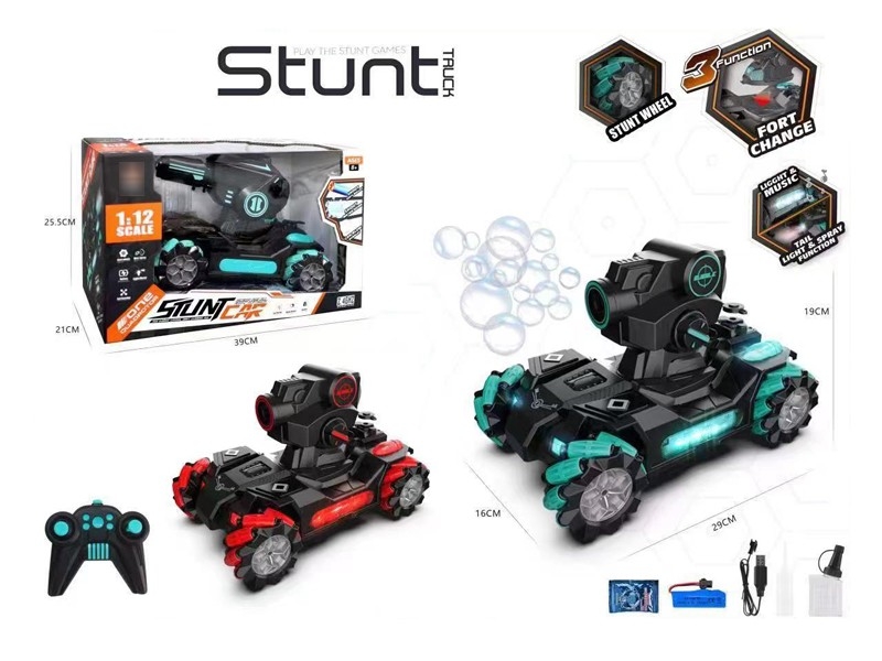 R/C STUNT CAR W/BUBBLE,SPRAY,LIGHT,MUSIC,INCLUDED BATTERY - HP1178363