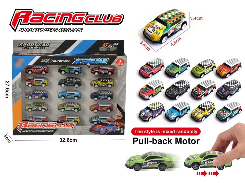 PULL BACK METAL CAR 15PCS - HP1178513