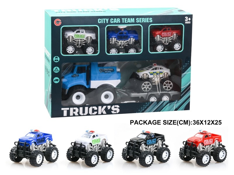 FRICTION POLICE CAR W/FRICTION CAR 4PCS - HP1178772