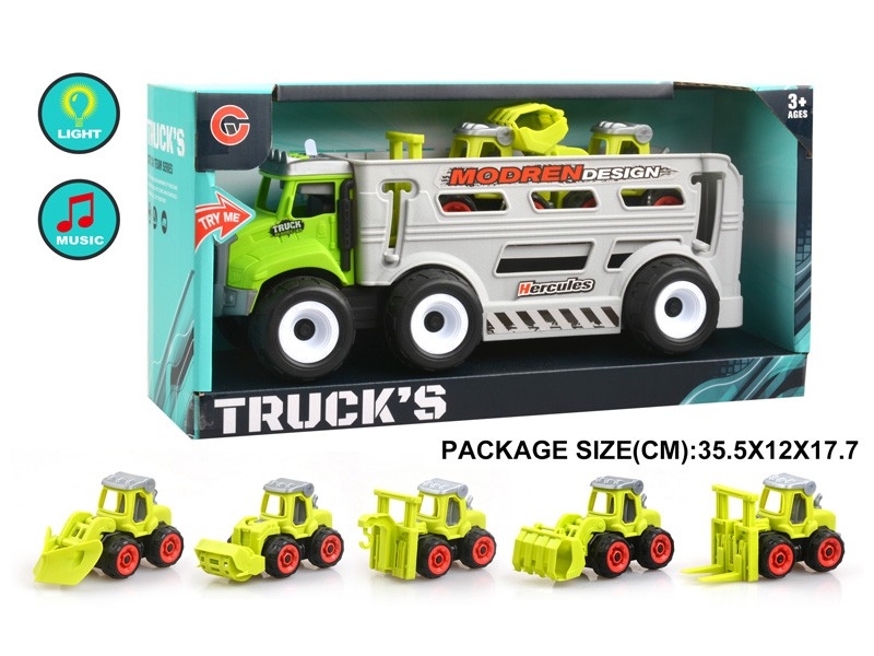 FRICTION FARMER TRUCK W/LIGHT & MUSIC & FREE WAY CAR 2PCS - HP1178785