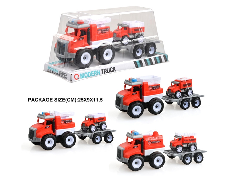 FRICTION FIRE TRUCK W/PULL BACK CAR 1PCS - HP1178965