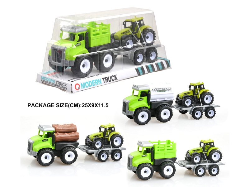 FRICTION FARMER TRUCK W/PULL BACK CAR 1PCS - HP1178970