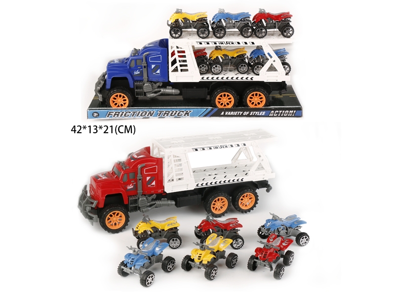 FRICTION CAR W/MOTORBIKE 6PCS - HP1179125