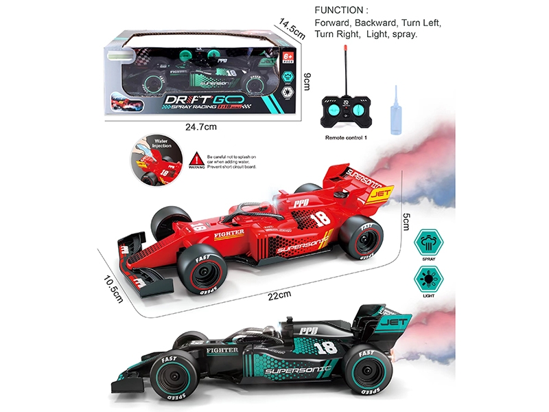 1:18R/C CAR W/LIGHT & MIST SPRAY FUNCTION，RED/BLACK，NOT INCLUDE BATTERY - HP1179151