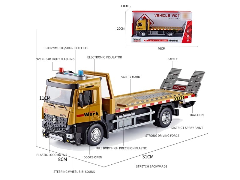 FRICTION MULTIFUNCTIONAL TRUCK W/LIGHT & SOUND (CAN OPEN THE DOOR, RUBBER TIRE, INCLUDED BATTERY) - HP1179268