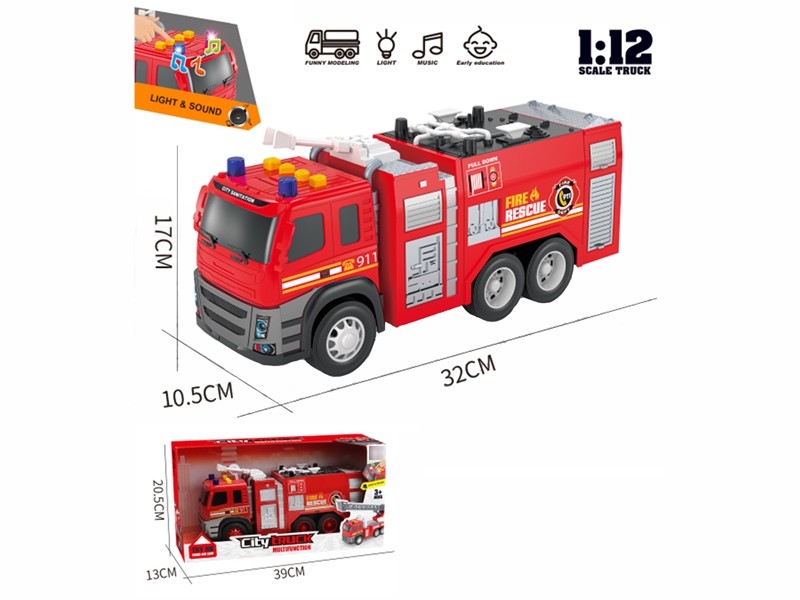 FRICTION FIRE ENGINE CAR W/LIGHT & SOUND (INCLUDED BATTERY) - HP1179903