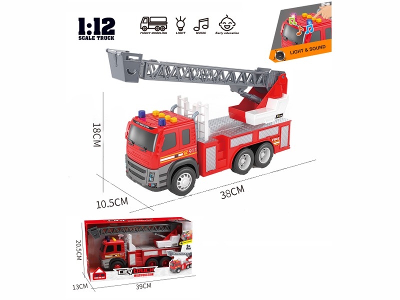 FRICTION FIRE ENGINE CAR W/LIGHT & SOUND (INCLUDED BATTERY) - HP1179904