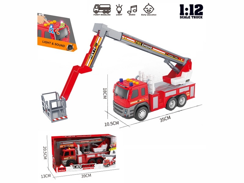 FRICTION FIRE ENGINE CAR W/LIGHT & SOUND (INCLUDED BATTERY) - HP1179905