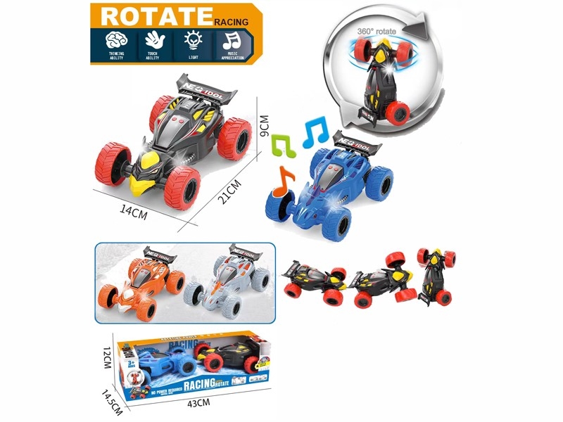 FRICTION STUNT CAR W/LIGHT & SOUND (4 COLORS, INCLUDED BATTERY) - HP1179918