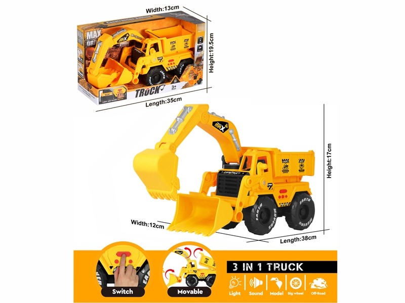 FRICTION CONSTRUCTION CAR,W/LIGHT&SOUND,INCLUDED BATTERY3*LR44 - HP1179985