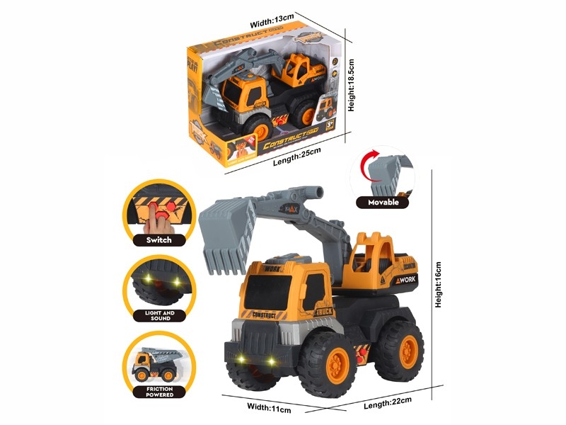 FRICTION CONSTRUCTION CAR,W/LIGHT&SOUND,INCLUDED BATTERY3*LR44 - HP1179989