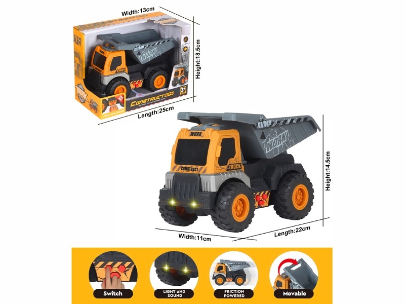 FRICTION CONSTRUCTION CAR,W/LIGHT&SOUND,INCLUDED BATTERY3*LR44 - HP1179990