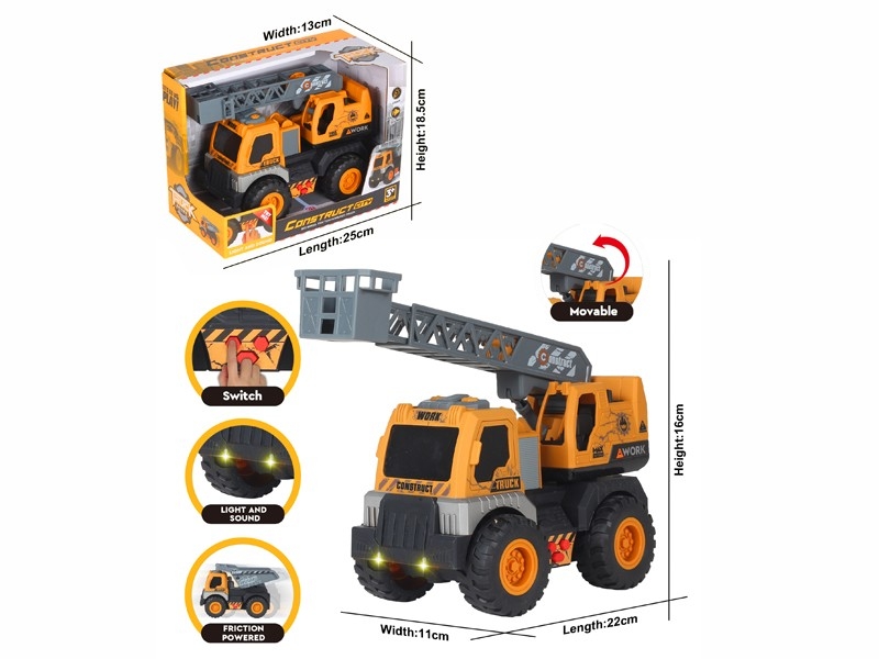 FRICTION CONSTRUCTION CAR W/LIGHT&SOUND,INCLUDED BATTERY3*LR44 - HP1179998