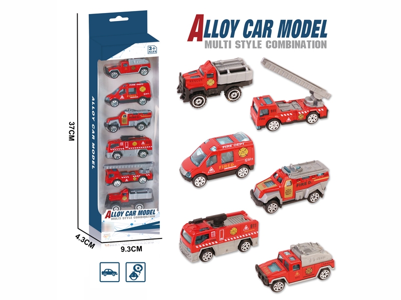 1:64 FREE WAY DIE-CAST FIRE ENGINE CAR (6 PCS) - HP1180138