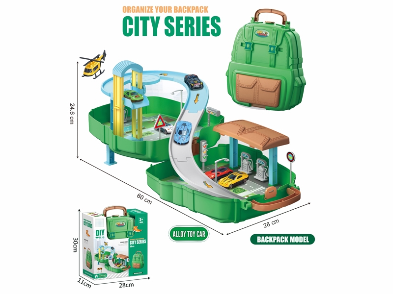 PARKING LOT + DIE-CAST CARS 6 PCS (CITY SERIES) - HP1180143