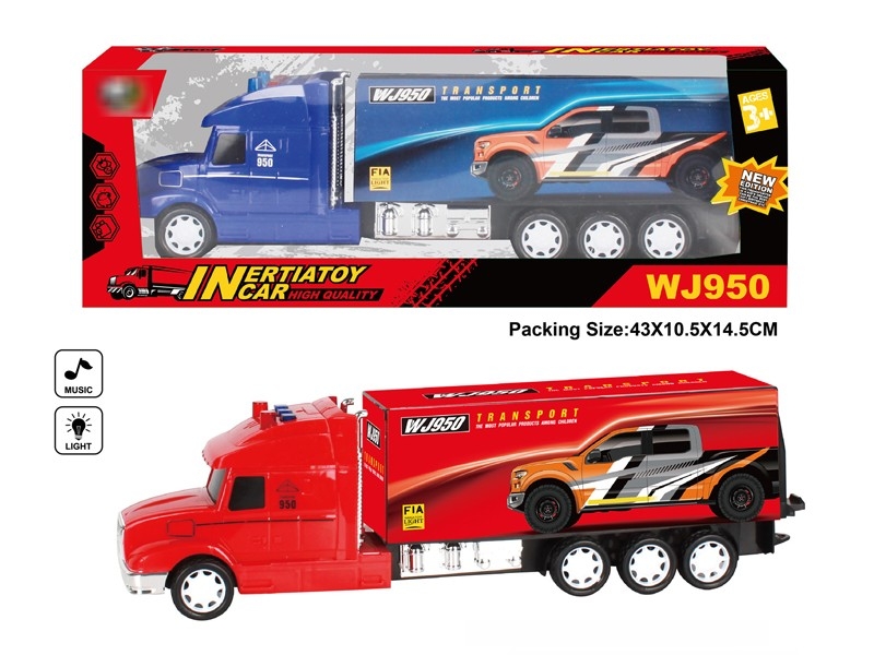FRICTION CONTAINER TRUCK W/LIGHT & MUSIC (INCLUDED BATTERY, 2 COLORS) - HP1180228