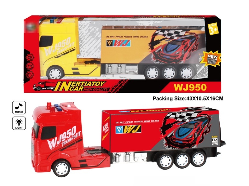 FRICTION CONTAINER TRUCK W/LIGHT & MUSIC (INCLUDED BATTERY, 2 COLORS) - HP1180242