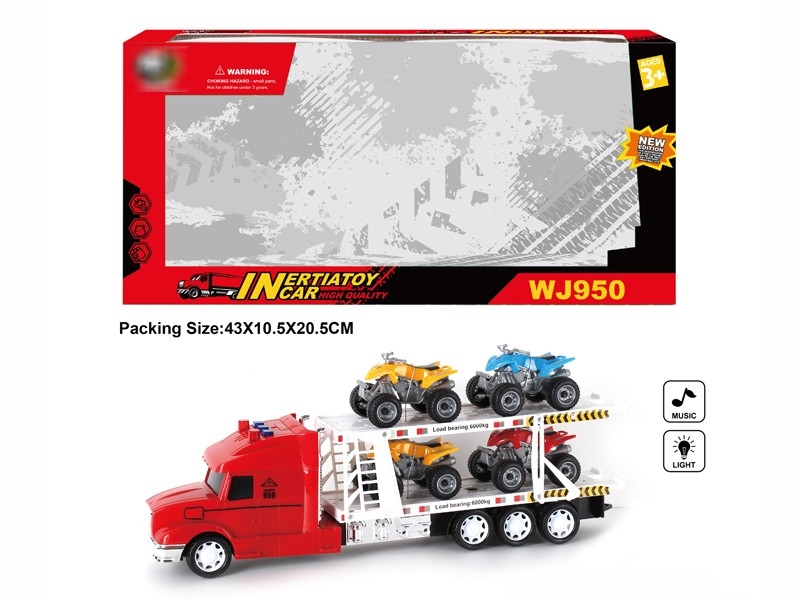 FRICTION TOW TRUCK W/LIGHT & MUSIC (INCLUDED BATTERY, 2 COLORS) - HP1180255