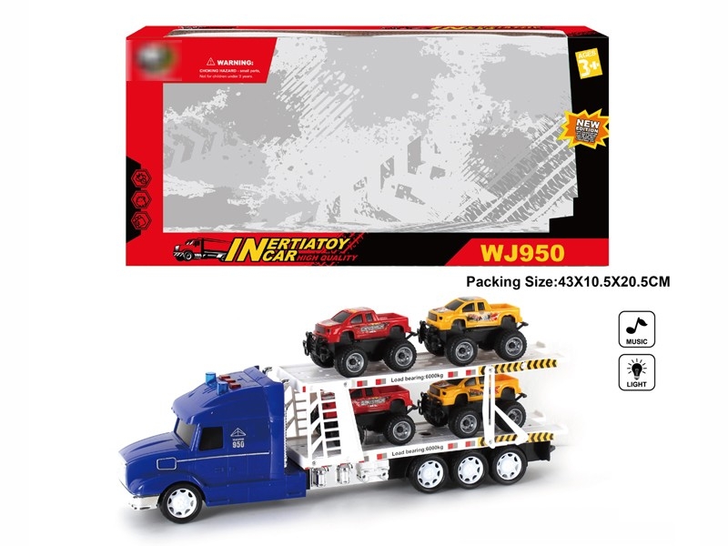 FRICTION TOW TRUCK W/LIGHT & MUSIC (INCLUDED BATTERY, 2 COLORS) - HP1180260