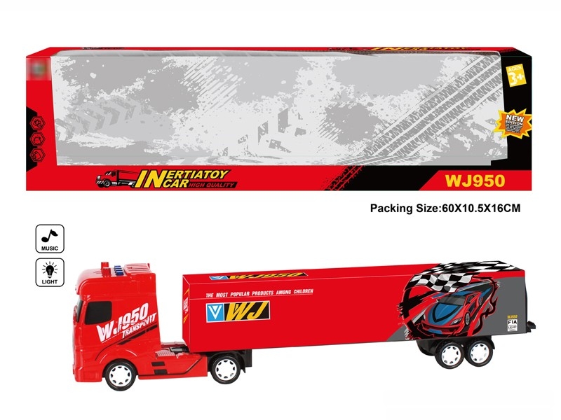 FRICTION CONTAINER TRUCK W/LIGHT & MUSIC (INCLUDED BATTERY, 2 COLORS) - HP1180311