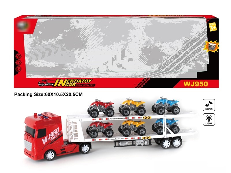 FRICTION CONTAINER TRUCK W/LIGHT & MUSIC (INCLUDED BATTERY, 2 COLORS) - HP1180317