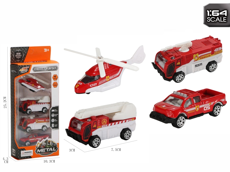 4PCS FREE WHEEL DIE CAST CAR - HP1180372