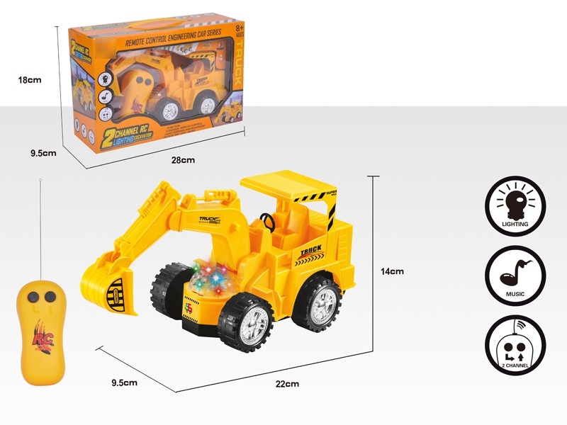2CHANNEL R/C CONSTRUCTION CAR W/LIGHT & MUSIC，NOT INCLUDED BATTERY - HP1181892