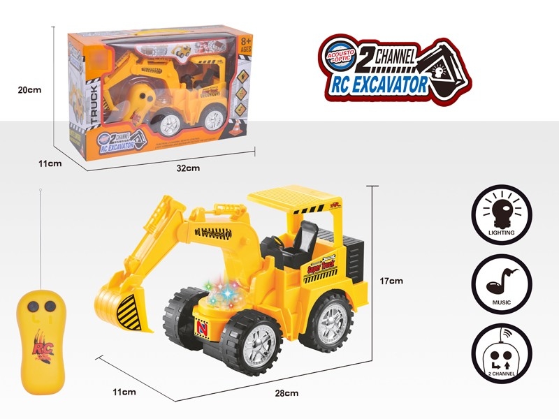 2 CHANNEL R/C CONSTRUCTION CAR W/LIGHT & MUSIC，NOT INCLUDED BATTERY - HP1181899