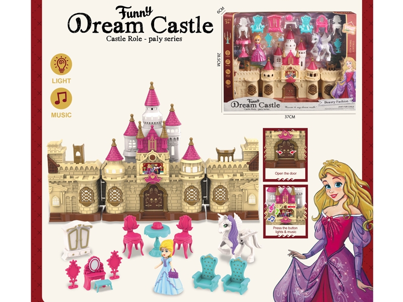 CASTLE W/LIGHG & MUSIC ,INCLUDED BUTTON(3AG13) - HP1182902