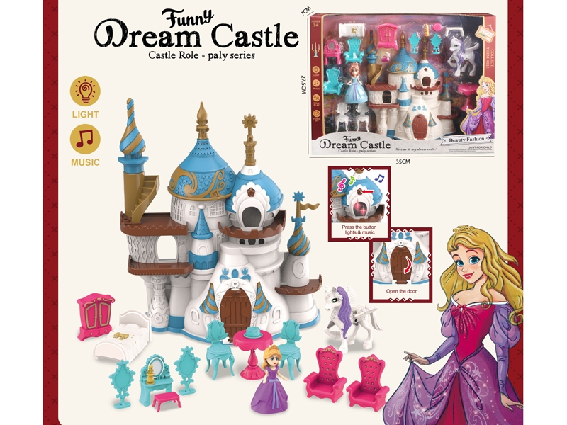 CASTLE W/LIGHG & MUSIC ,INCLUDED BUTTON(3AG13) - HP1182904