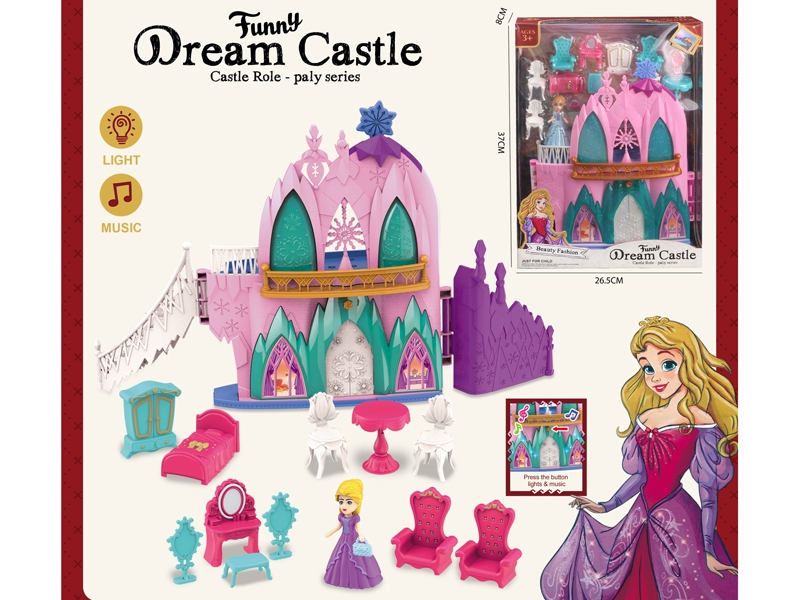 CASTLE W/LIGHG & MUSIC ,INCLUDED BUTTON(3AG13) - HP1182907