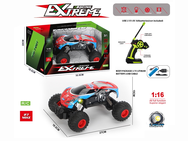 1:16 4CH PVC CLIMBING CAR W/LIGHT (INCLUDED BATTERY) - HP1183121