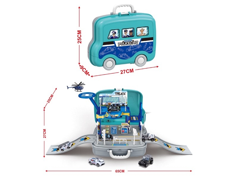POLICE PARKING LOT SET W/DIE-CAST 2PCS+1PCS PLANE - HP1184383