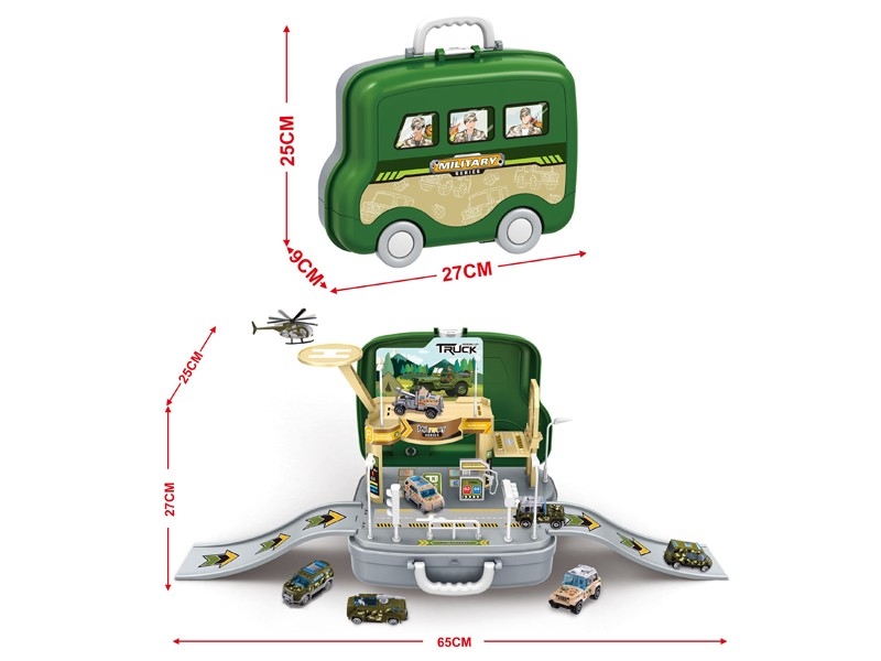 MILITARY PARKING LOT SET W/DIE-CAST 2PCS+1PCS PLANE - HP1184386