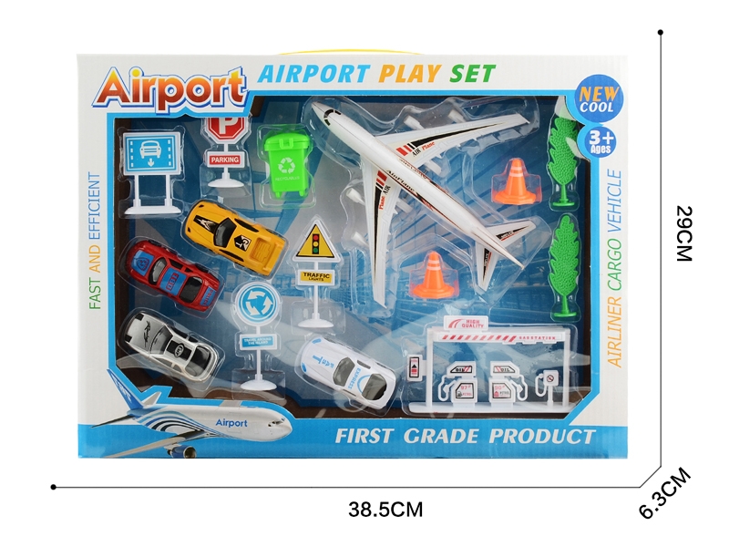 PULL BACK PLANE W/FREE WAY CAR 4PCS - HP1184587