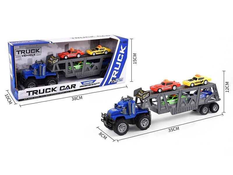 FRICTION TRAILER W/4 PCS PULL BACK CAR - HP1184649