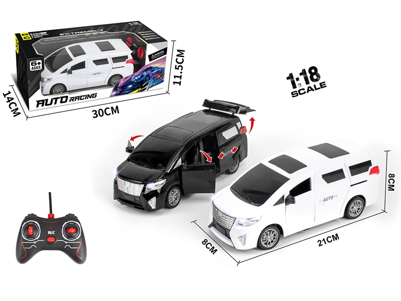 1:18 R/C CAR W/DOOR CAN OPEN，BLACK/WHITE - HP1185418