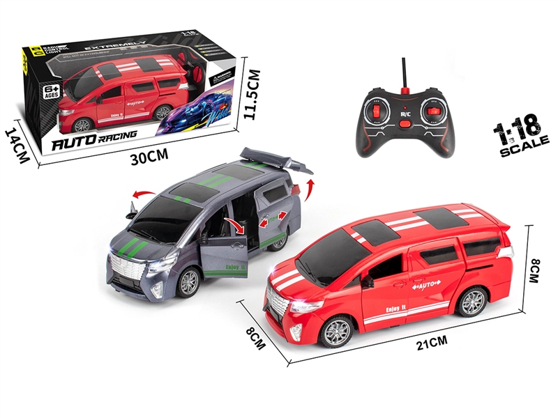 1:18 R/C CAR W/DOOR CAN OPEN，RED/BLACK - HP1185419