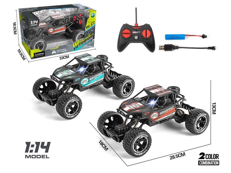 1：14 4-CHANNEL R/C CLIMBING CAR，RED/BLUE - HP1185426