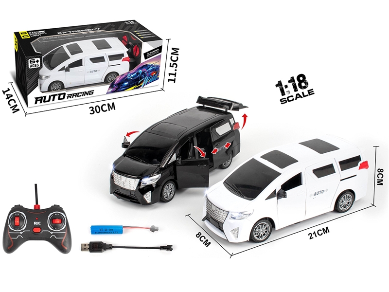 1:18  R/C CAR W/DOOR CAN OPEN，BLACK/WHITE - HP1185428