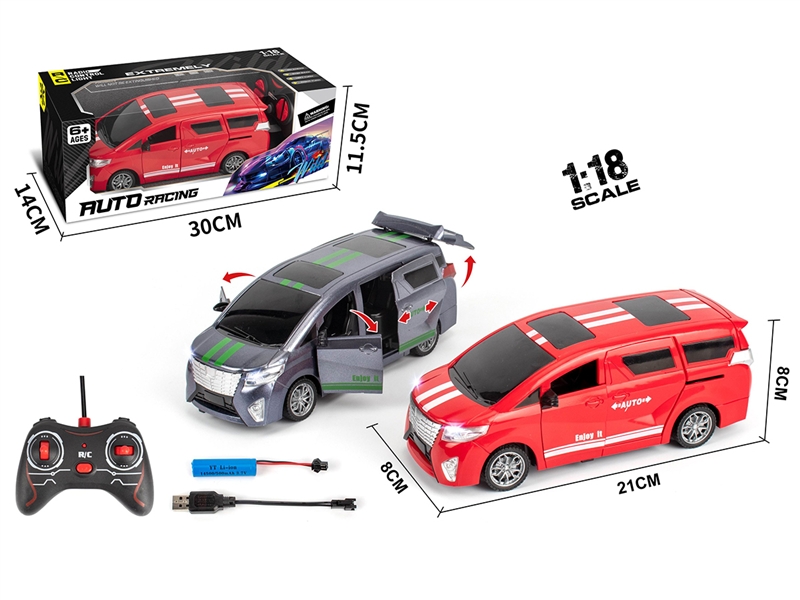 1:18  R/C CAR W/DOOR CAN OPEN，RED/BLACK - HP1185429