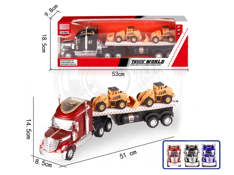 FRICTION TRUCK W/2 FREE WAY CARS(RED/BLUE/BLACK) - HP1186378