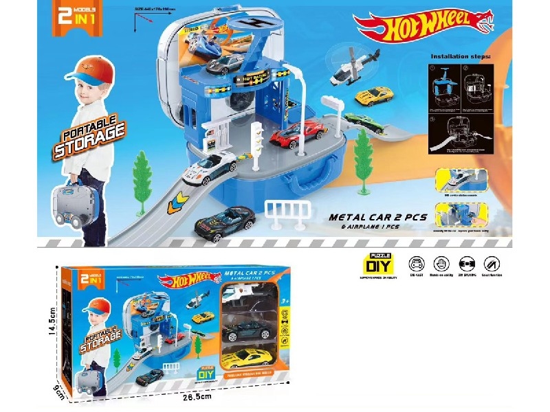 PARKING LOT SET W/2FREE WAY CAR & 1PLANE - HP1186693