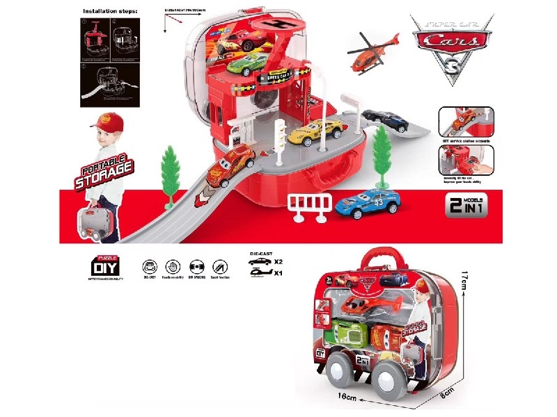 PARKING LOT SET W/2PULL BACK CAR & 1PLANE - HP1186697