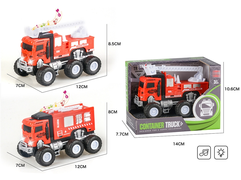 FRICTION FIRE TRUCK W/LIGHT & MUSIC，2ASST（INCLODED BATTERY） - HP1187686